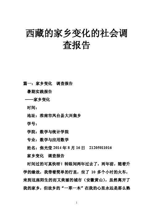 西藏的家乡变化的社会调查报告