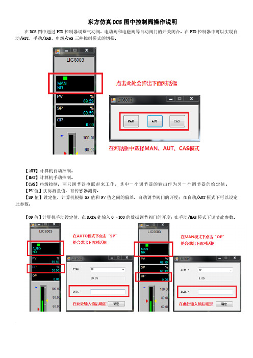 东方仿真DCS图中控制阀操作说明