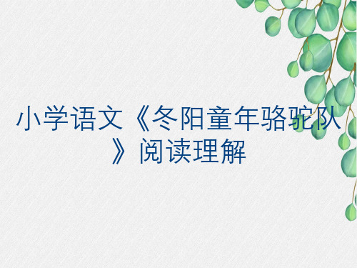 小学语文《冬阳童年骆驼队》阅读理解