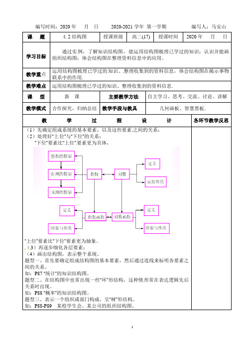 高中数学选修1-2 4.2 结构图 教学设计