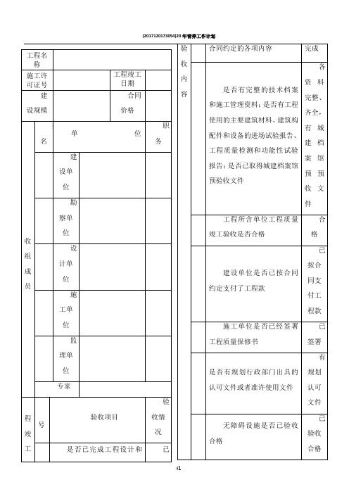 工程竣工验收记录