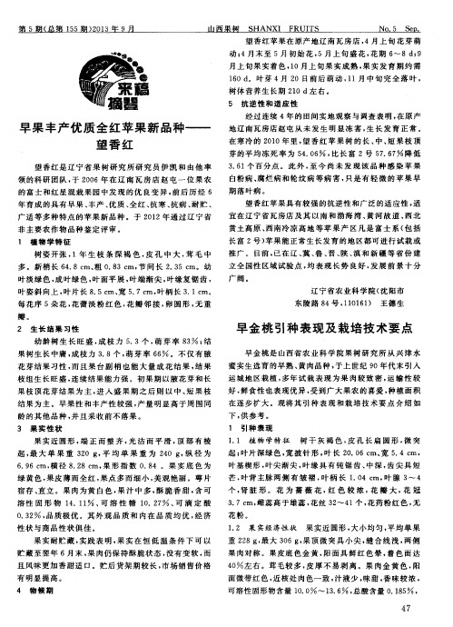 早果丰产优质全红苹果新品种——望香红