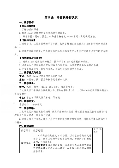 青岛版信息技术 第五册第5课  动画软件初认识