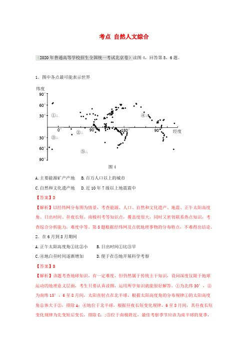 2020高考地理复习 考点精析 自然人文综合 精品