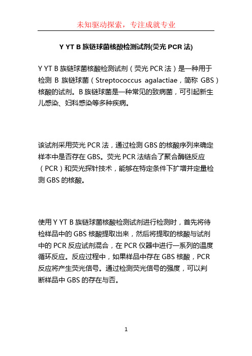 Y YT B族链球菌核酸检测试剂(荧光PCR法) (2)