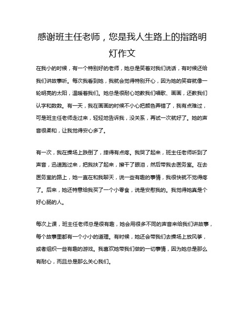 感谢班主任老师,您是我人生路上的指路明灯作文