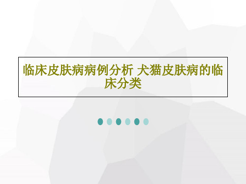 临床皮肤病病例分析 犬猫皮肤病的临床分类共85页PPT