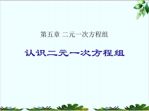 北师大版数学八年级上册认识二元一次方程组精品课件PPT