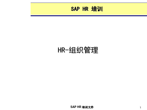 NO.4-SAP-HR-组织管理PPT课件