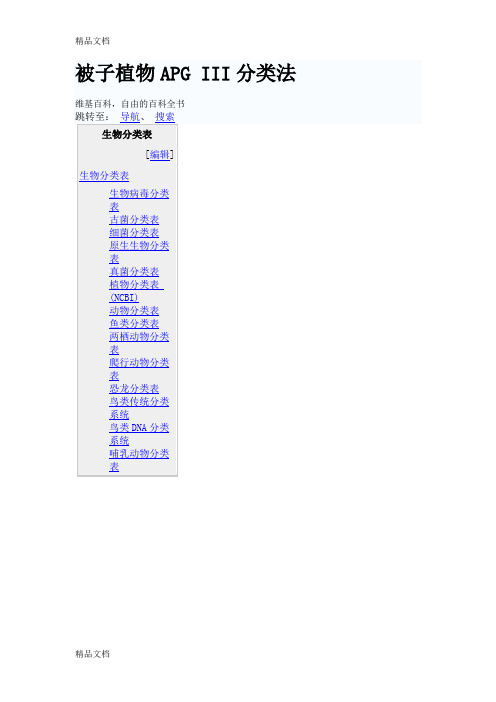 (整理)被子植物APGIII分类法