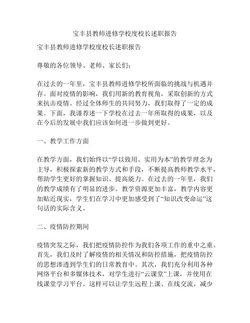 宝丰县教师进修学校度校长述职报告