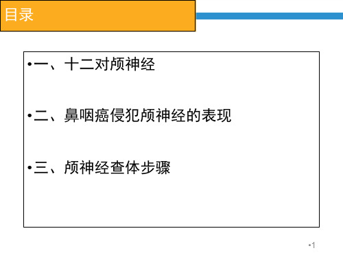 鼻咽癌颅神经查体要点