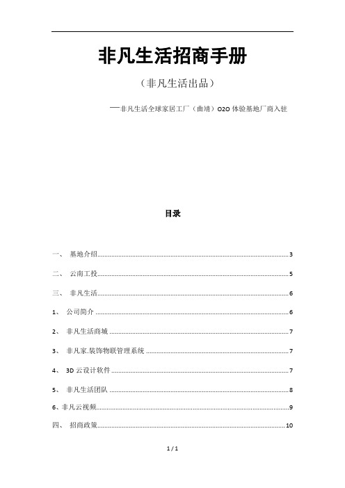 非凡生活招商手册(正式版)