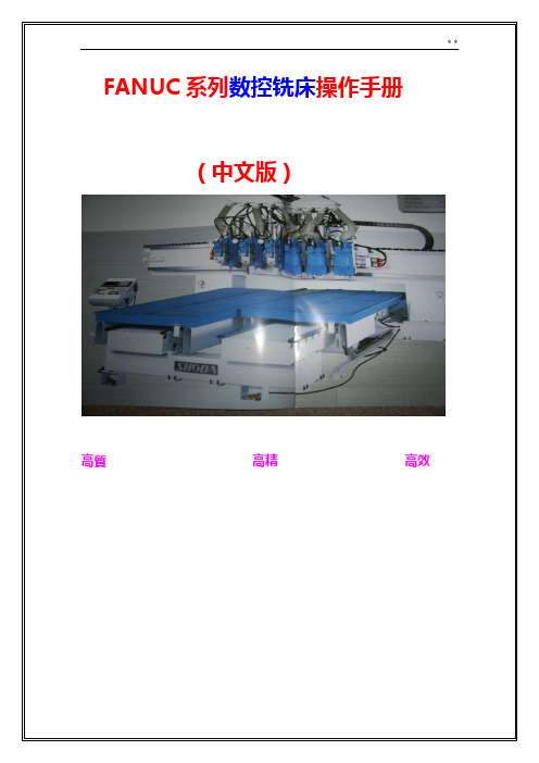 FANUC系列数控铣床操纵说明材料(中文版)