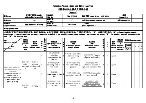 PCB全板电镀整板电镀PFMEA分析范例