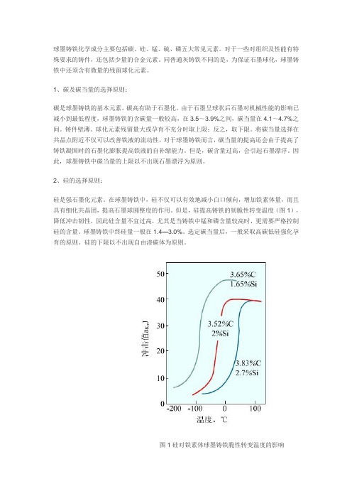 球墨铸铁五大元素的选择