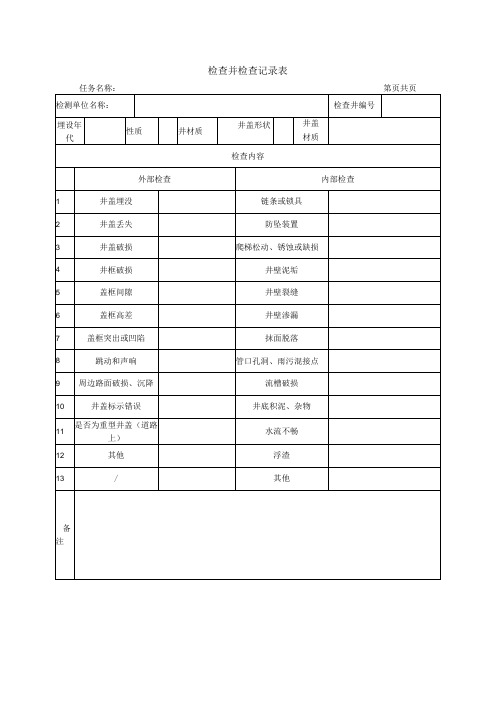 检查井检查记录表