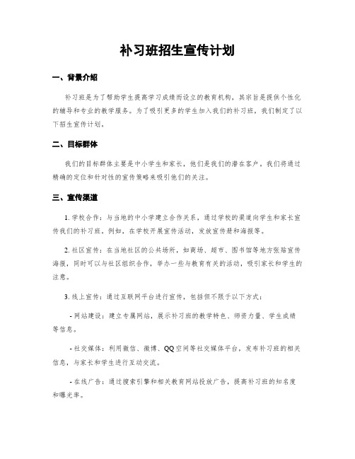 补习班招生宣传计划