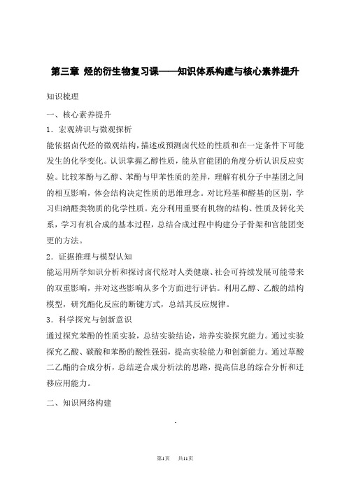 人教版高中化学选择性必修第3册学案 第三章 烃的衍生物复习课——知识体系构建与核心素养提升 学案