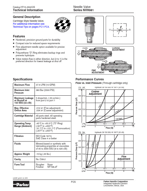 Parker Hannifin 紧急过滤器说明书