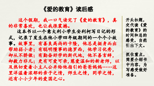 部编五年级语文下册范文2：《爱的教育》读后感课件、初试身手.pptx