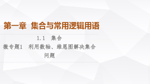 人教B版高中数学必修第一册第1章微专题1利用数轴、维恩图解决集合问题课件