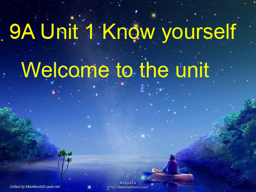 江苏省永丰初级中学九年级英语上册 Unit 1 Know yours