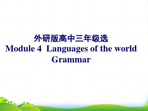 高中英语 Module4 Grammar课件 外研版选修9