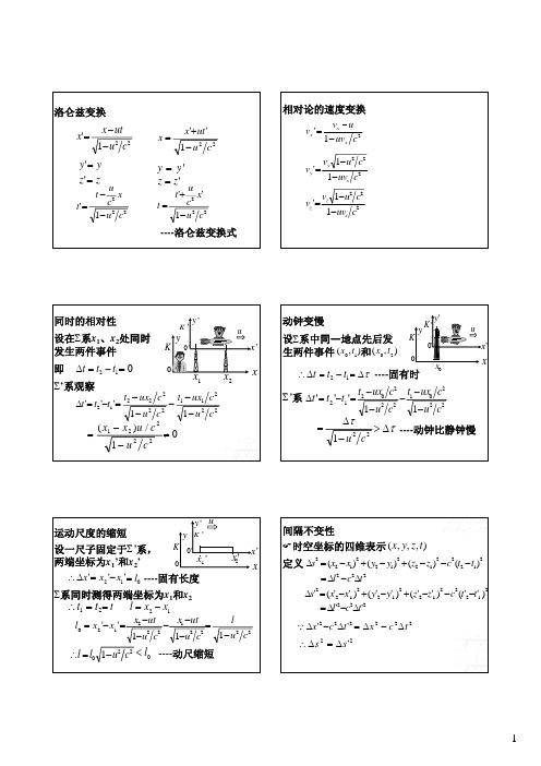 电动力学狭义相对论公式总结