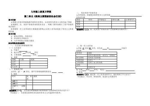 历史公开课课件的学案欧美主要国家的社会巨变九年级上册复习