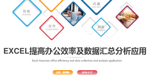 EXCEL企业办公函数数据透视动态图表分析技能提升应用课件