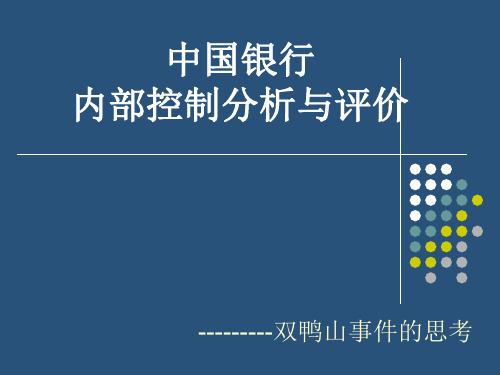 中国银行内部控制分析与评价