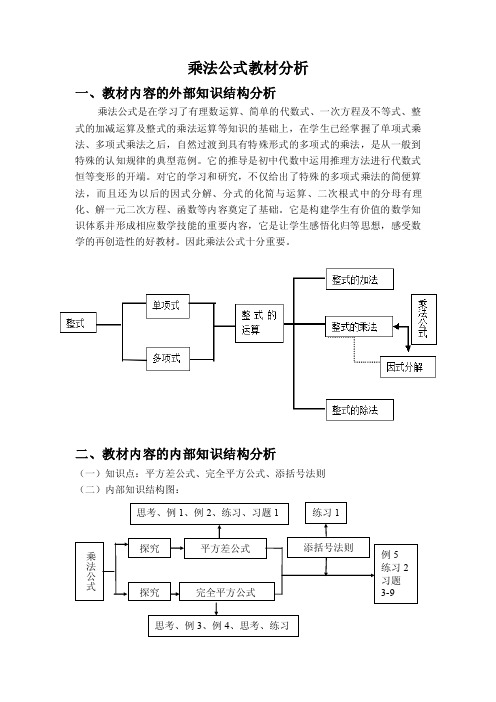 乘法公式教材分析