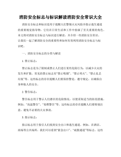 消防安全标志与标识解读消防安全常识大全