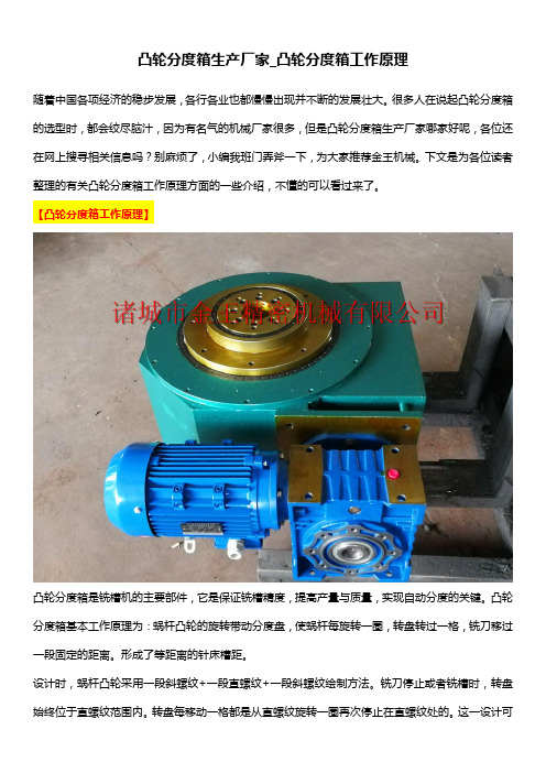 凸轮分度箱生产厂家_凸轮分度箱工作原理