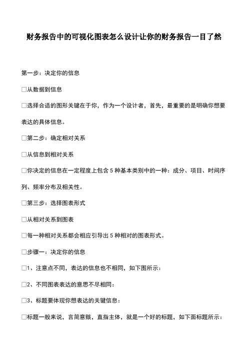 会计经验：财务报告中的可视化图表怎么设计让你的财务报告一目了然