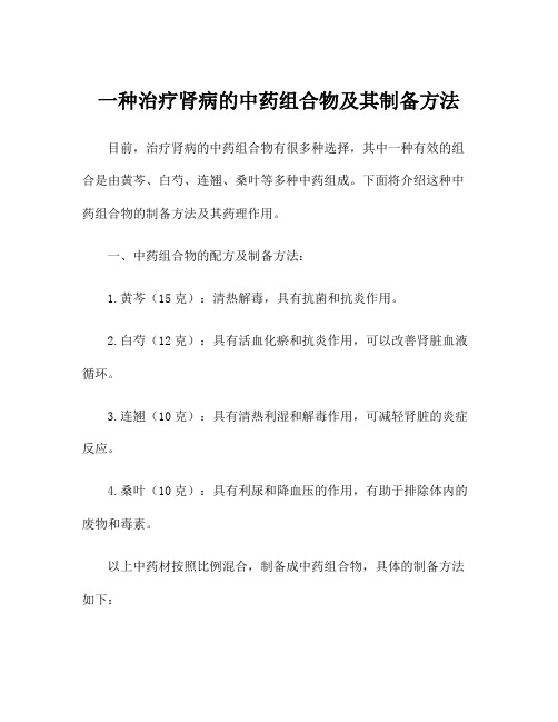 一种治疗肾病的中药组合物及其制备方法