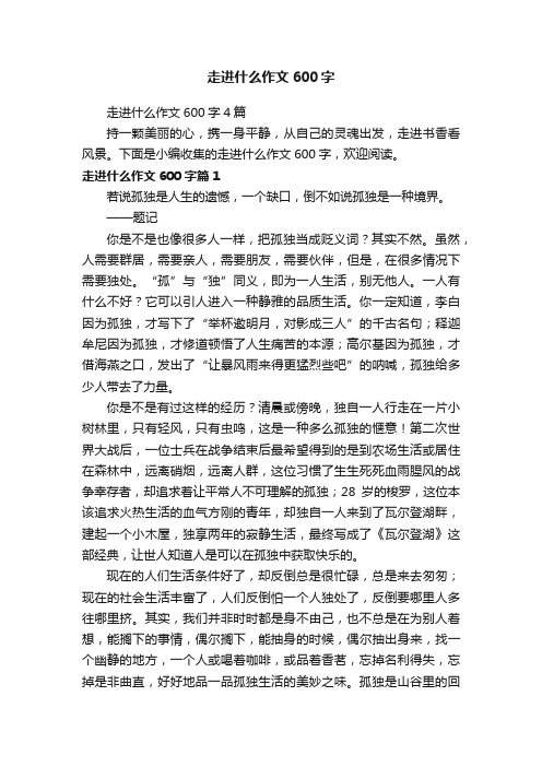 走进什么作文600字4篇