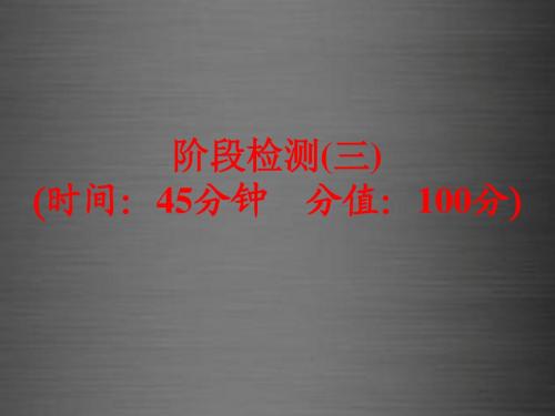 【备战策略】2016中考化学一轮复习 教材梳理阶段练习 阶段检测(三)课件 鲁教版