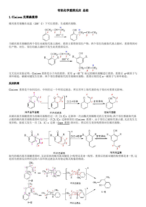 +++有机化学重排反应-总结