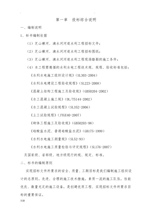 河道整治工程技术标范本