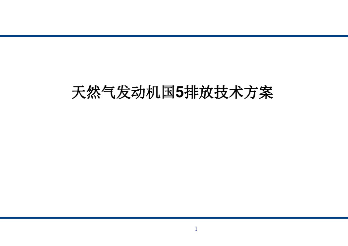 天然气发动机国5排放技术方案