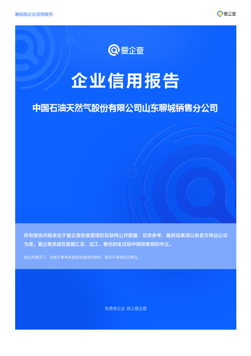 企业信用报告_中国石油天然气股份有限公司山东聊城销售分公司