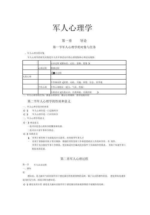 军人心理学学习资料【最新】