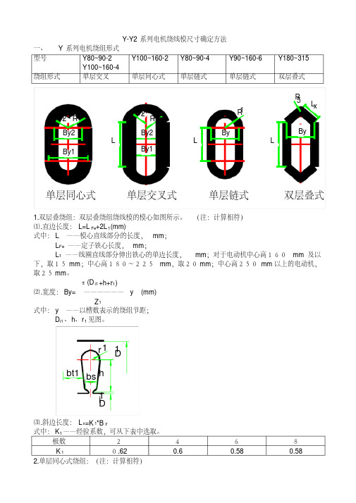 Y-Y2系列电机绕线模尺寸的确定方法文档