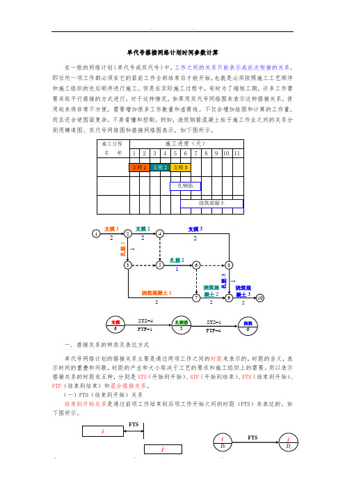 单代号搭接网络计划时间参数计算