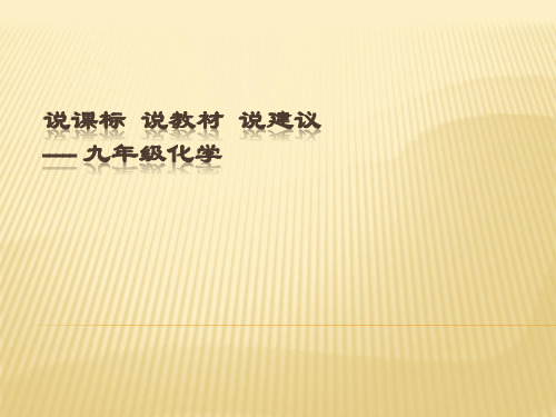 说课标、说教材、说建议九年级化学