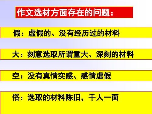 初中作文指导：记叙文怎样选材优秀课件