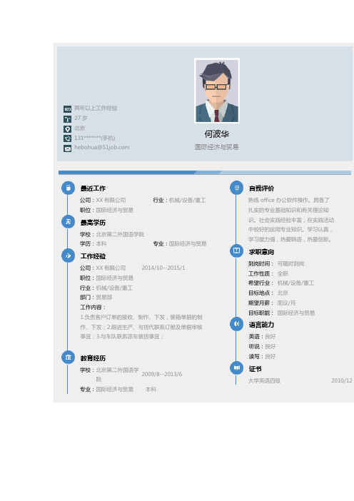 国际经济与贸易求职个人简历求职简历大学生优秀简历模板