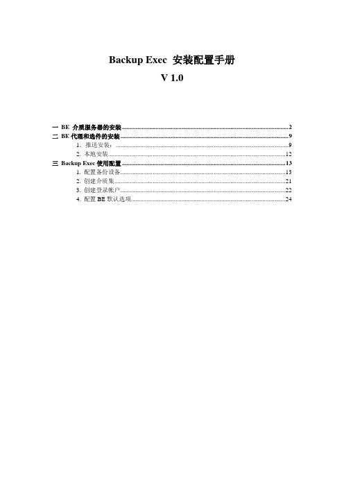 Backup Exec安装配置手册 V1.0